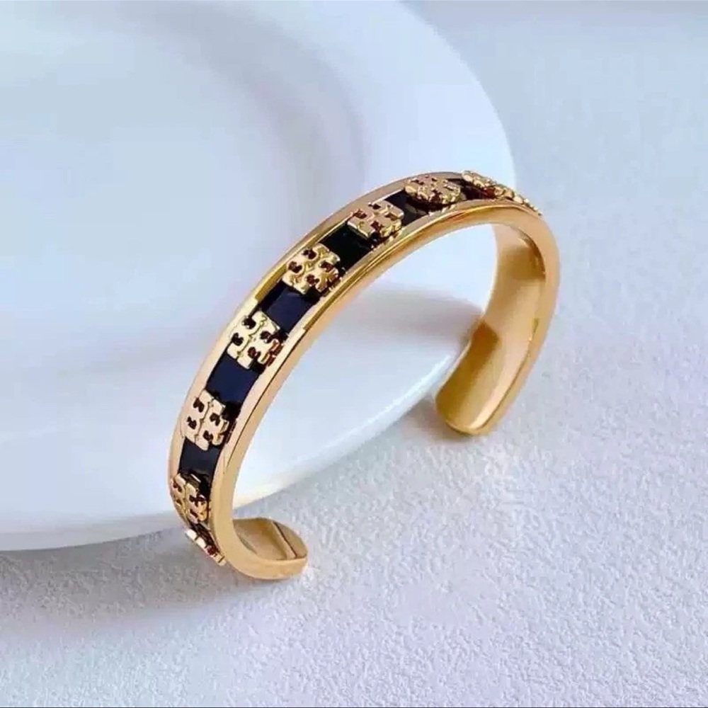 Tory Burch cuff bracelet black gold - Picture 3 of 9